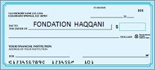 Cheque au nom de la fondation Haqqani